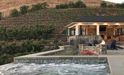 Infinity Spa, Cabana and vineyard in a terraced landscape