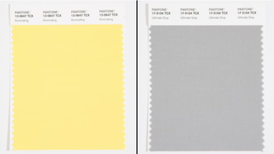 Pantone 2020 colors Ultimate Gray and Illuminating