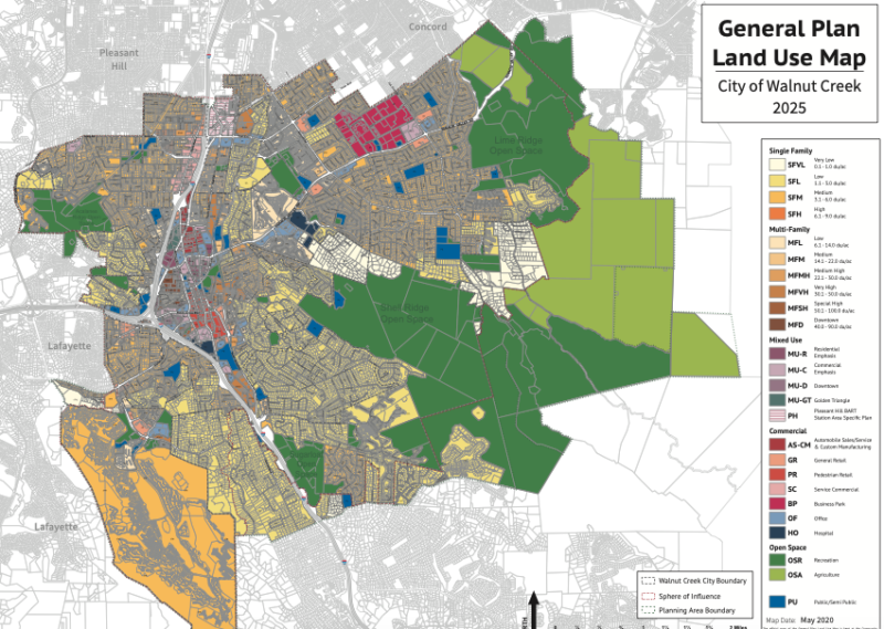 Example Zoning map courtesy of the City of Walnut Creek