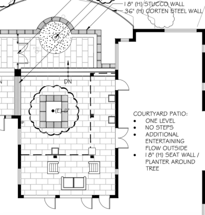 Conceptual design showing idea for patio